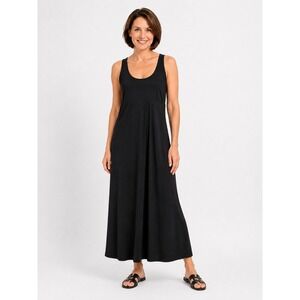 Rachel Zoe Black Sleeveless Maxi Dress Side Zipper Pleated Front Size S New